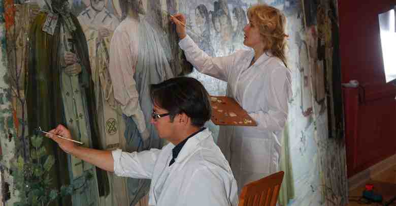 Реставраторы Русского музея восстановили картину Михаила Нестерова «Святая Русь». Процесс занял полгода. Причина неудовлетворительного…