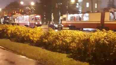 Авария на пересечении Маршала Говорова и Корнеева в результате которой трамваи встали в каждую…