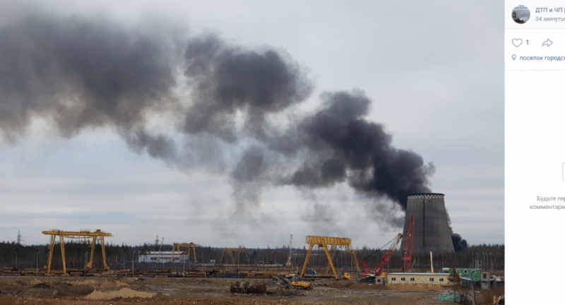 Пожар в ангаре у ТЭЦ в Новое Девяткино напугал очевидцев