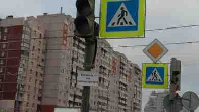 В Приморском районе на перекрёстке Богатырского и Стародеревенской улицы на светофоры повесили таблички «Трезвость…