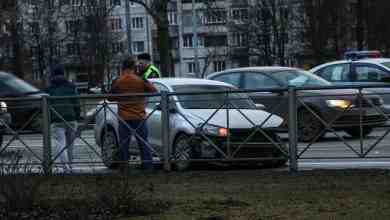Днём на Пулковском шоссе, чуть севернее Дунайского проспекта, ребята (иностранные туристы) столкнулись в БНВ