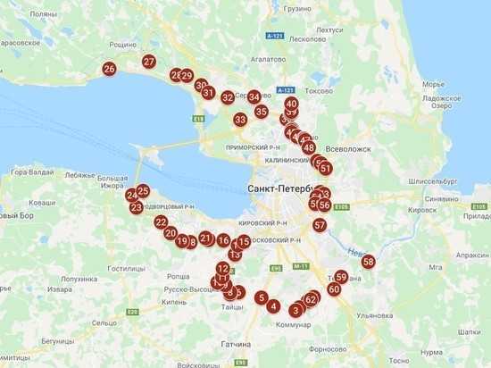 В сети появилась карта карантинных КПП вокруг Петербурга