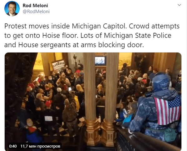 В Мичигане противники карантина штурмуют Капитолий