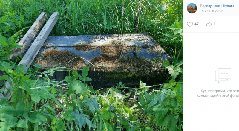 Цинковый гроб лежал в траве у кладбища в Тихвине