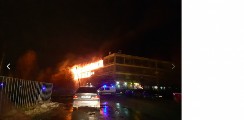 Пожарный поезд привлечен к месту масштабного возгорания на Петергофском шоссе