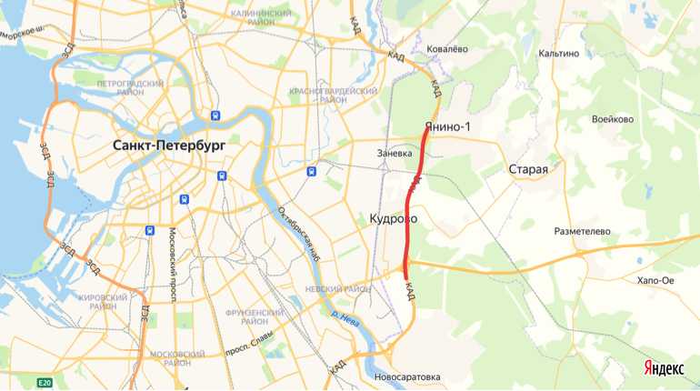 На участке внутреннего кольца КАД между развязками с автодорогой Санкт-Петербург-Матокса и с Шафировским проспектом перекроют одну полосу движения |