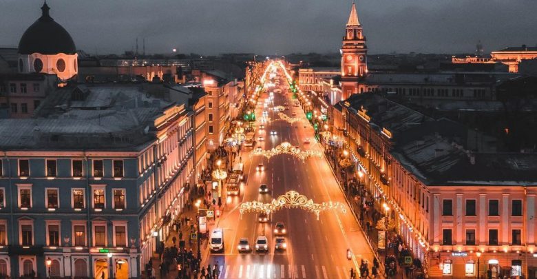 Новогодний Петербург. Фото: vanderdrone