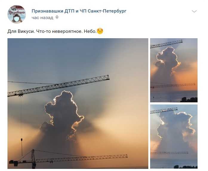 Петербуржцы обсуждают облако, закрывшее собой солнце |