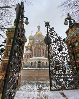 Спас на Крови и ограда Михайловского сада. Фото: zenitolet