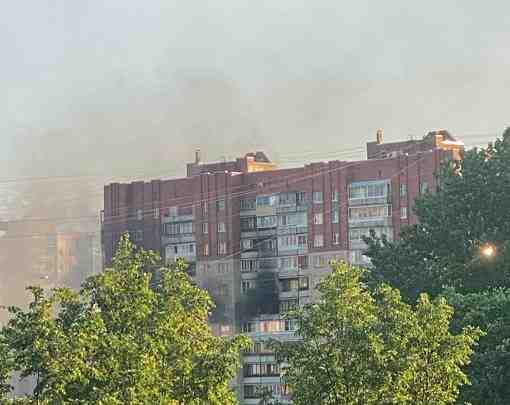 Пожар в доме 5к1 на Звездной улице