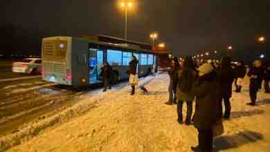 Фура, Приора и автобус на Софийской в сторону Колпина