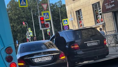 Два немца встретились на Большеохтинском проспекте