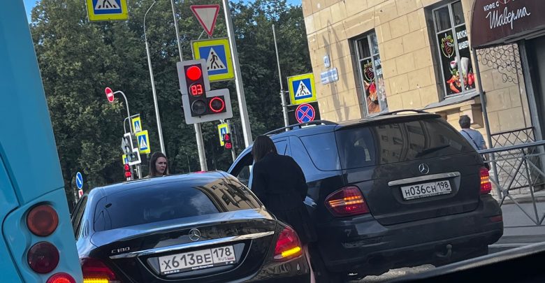 Два немца встретились на Большеохтинском проспекте