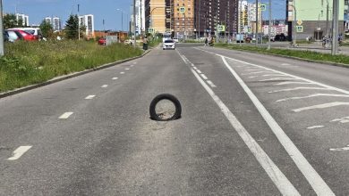 В городе Мурино, у дома по адресу: Воронцовский 11к1, какие-то архитектурные излишества на дороге