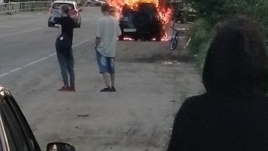 В Девяткино, напротив ленты сгорел кроссовер