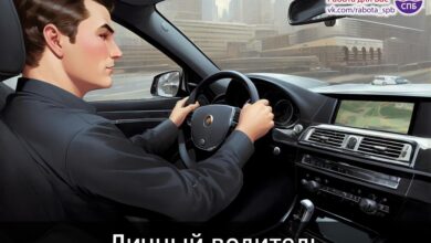 — Личный водитель З/п дог. •  Со своим а/м •  Работа с до • …